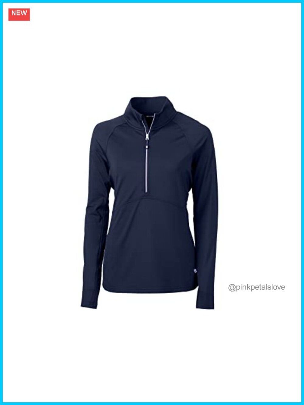 Womens Eco Knit Half Zip Pullover Recycled Polyester Spandex Long Sleeve